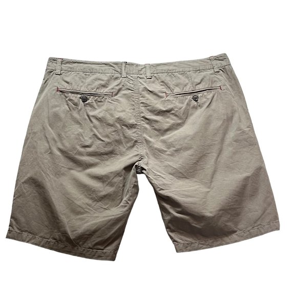 Brugi Short Mens XL Khaki Beige Casual Chino Flat Front Mid Thigh Length - Picture 4 of 12